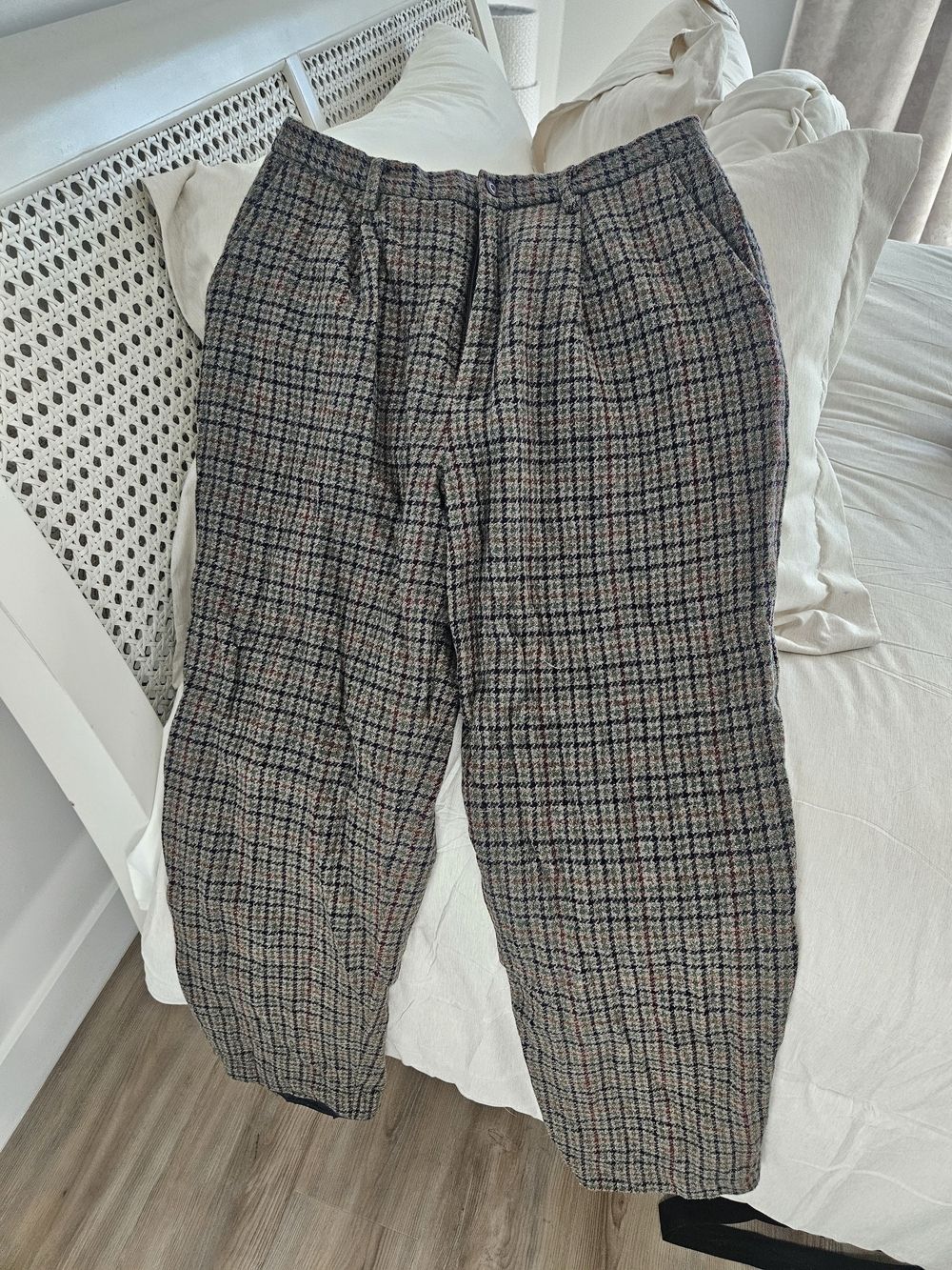 Eddie Bauer Green Plaid Tailored Trousers